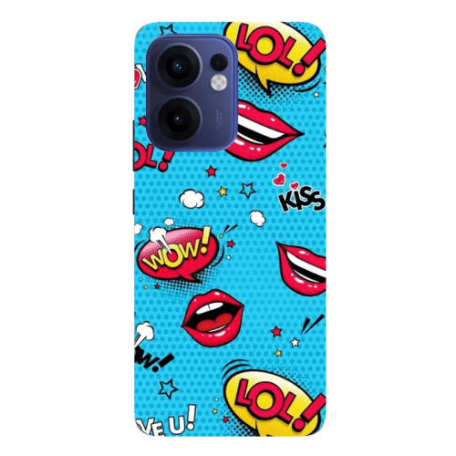 Oppo Reno13 FS Sticker Lol desing Transparent Silicone TPU Θήκη